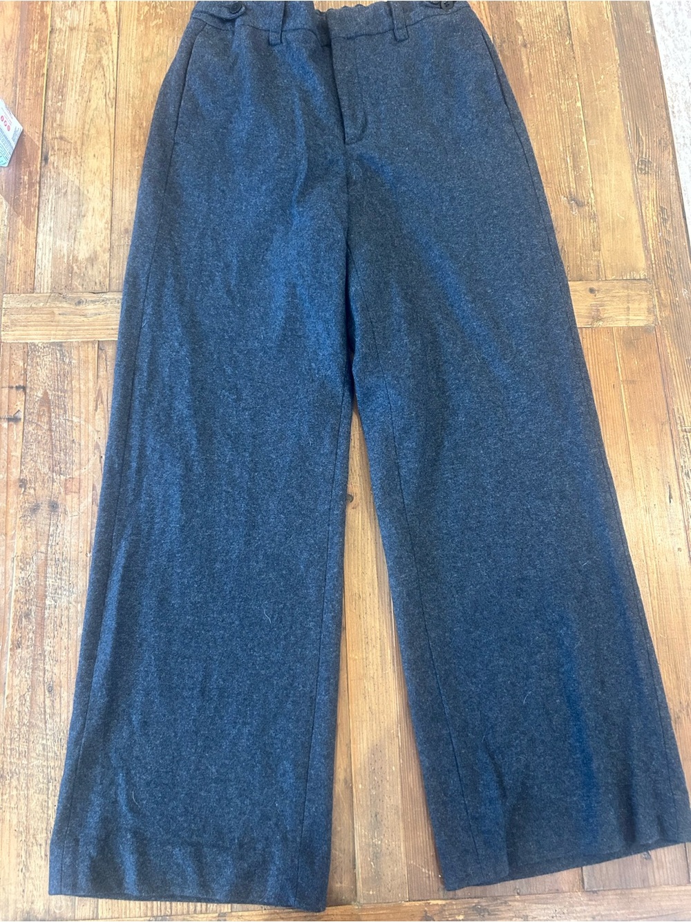 Banana Republic Wide-Leg Wool Dress Pants in Charcoal